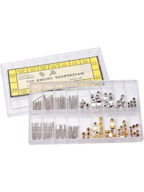 Watch Crown and Stem Replacement Kit - Repair Tool with Storage Box for Easy